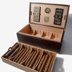 Cigar Humidor - Wenge with Spanish Cedar Lining - 80 Capacity