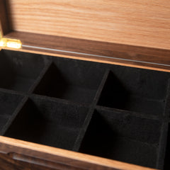 Watch Box with Drawer - Black Walnut and Oak - 12 to 16 Watch Compartments